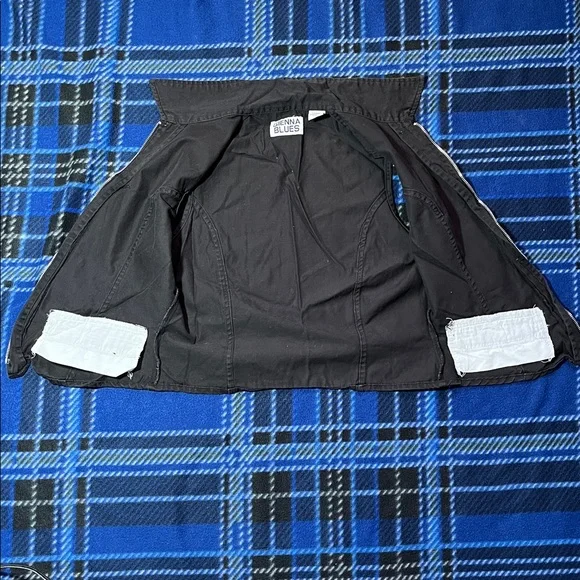Vintage 90s Sienna Blues Black Vest - Size M - Picture 5 of 8